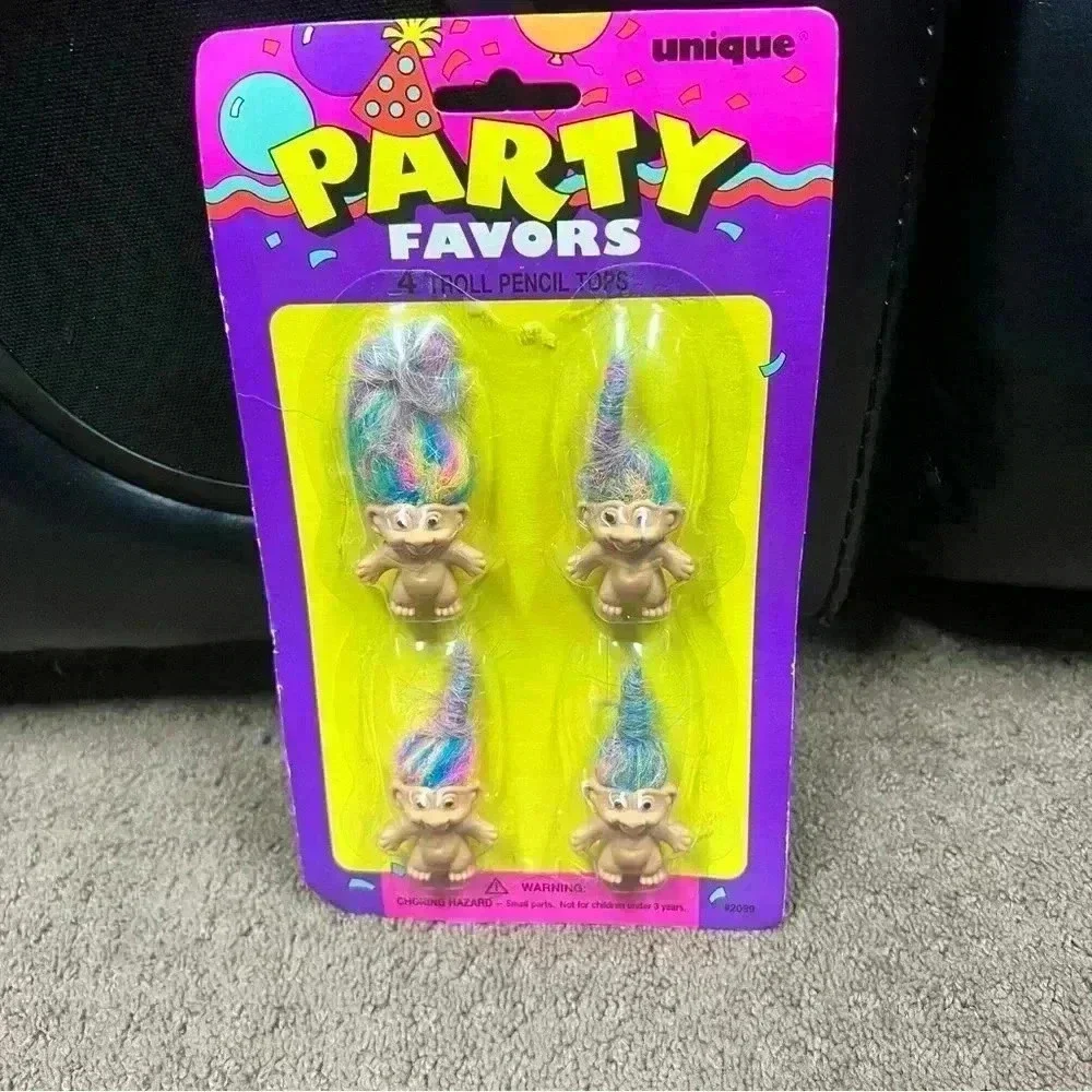 Vintage Trolls party favors and stamper